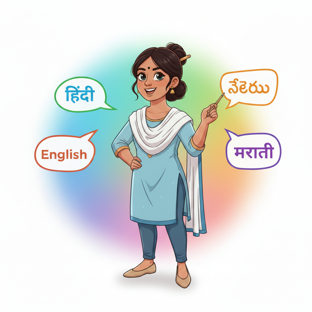Mother tongue learning — Hindi, Telugu, Marathi, English